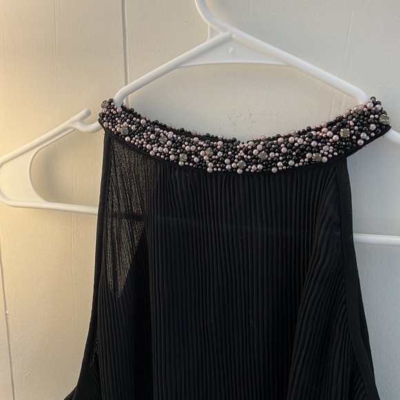 Zara black pleated halter top with beading - Picture 4 of 5